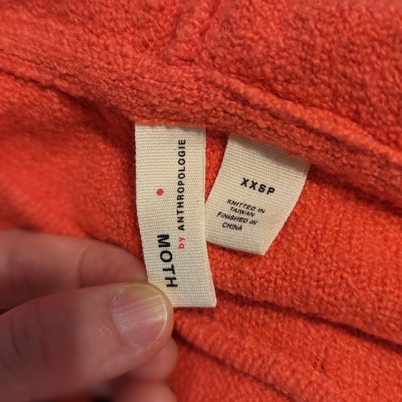 NWOT Anthropologie Moth Zurich Hooded Sweater Orange XXSP - Picture 9 of 12